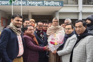 নবনির্বাচিত আব্দুল হাই এমপিকে সংবর্ধনা দিল শৈলকুপা উপজেলা প্রশাসন