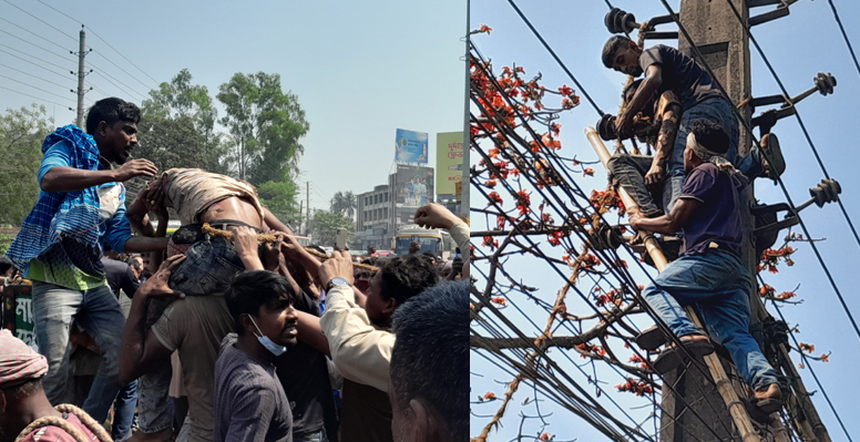 কুষ্টিয়া বিদ্যুৎ লাইন মেরামতের কাজ করতে গিয়ে এক বিদ্যুৎকর্মী বিদ্যুৎপ্রৃষ্ট গুরুতর আহত হন। 