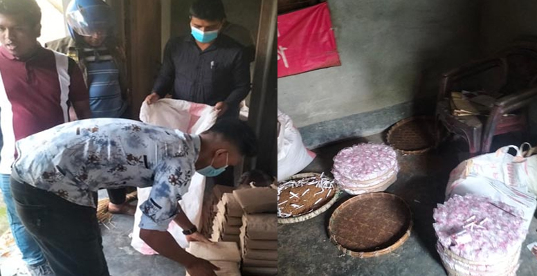 দৌলতপুরে নকল ব্যান্ডরোলসহ বিড়ি তৈরির উপকরণ জব্দ