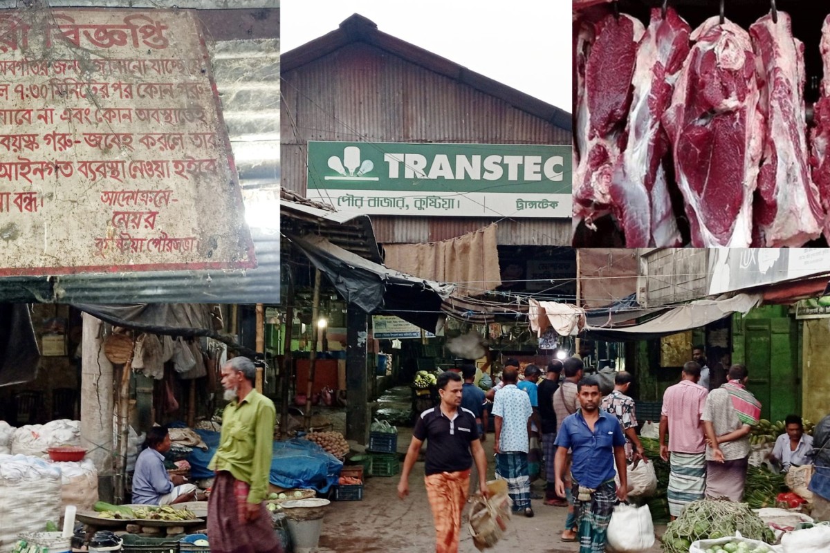 কুষ্টিয়ায় স্বাস্থ্যঝুঁকিতে মাংসের বাজার