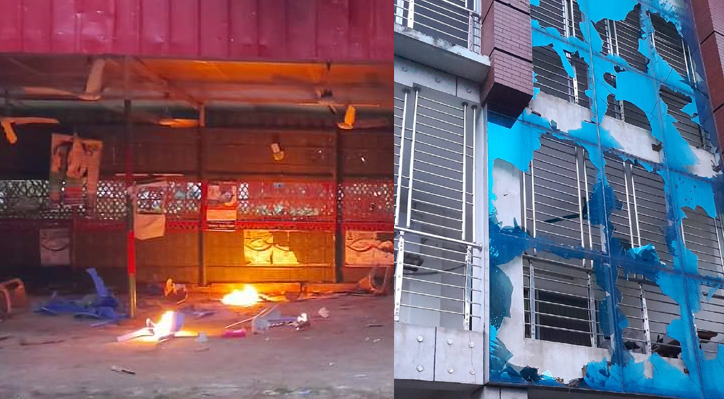 কুষ্টিয়ায় হানিফ এমপির বাড়িতে হামলা-ভাংচুর ও আগুন