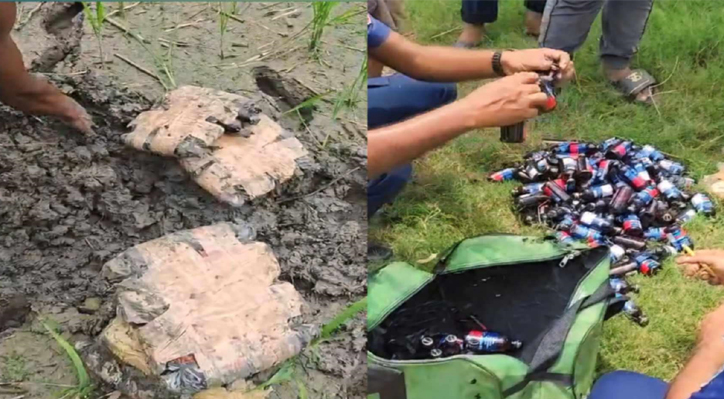 মিরপুরে ধান ক্ষেতে পুঁতে রাখা ফেনসিডিল উদ্ধার