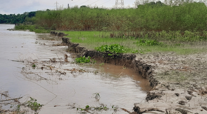 পদ্মার তীব্র ভাঙনে হুমকির মুখে কুষ্টিয়া-ঈশ^রদী মহাসড়ক