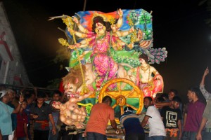 কুমারখালীতে প্রতিমা বিসর্জনের মধ্য দিয়ে শেষ হলো দুর্গোৎসব