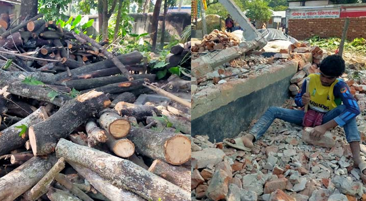 কুমারখালীতে ১৪৪ ধারা অমান্য করে দোকান ভাঙচুর-কবরসহ জমি দখল ও গাছ কাটার অভিযোগ