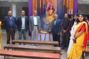 কুমারখালী সরকারি বালিকা বিদ্যালয়ে সরস্বতী পূজা উদযাপন