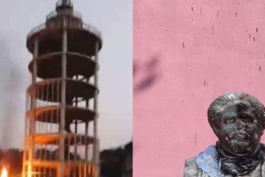 ঝিনাইদহে বঙ্গবন্ধু টাওয়ার ও শেখ মুজিবের ম্যুরালে ভা’ঙচু’র-অগ্নি’সংযো’গ