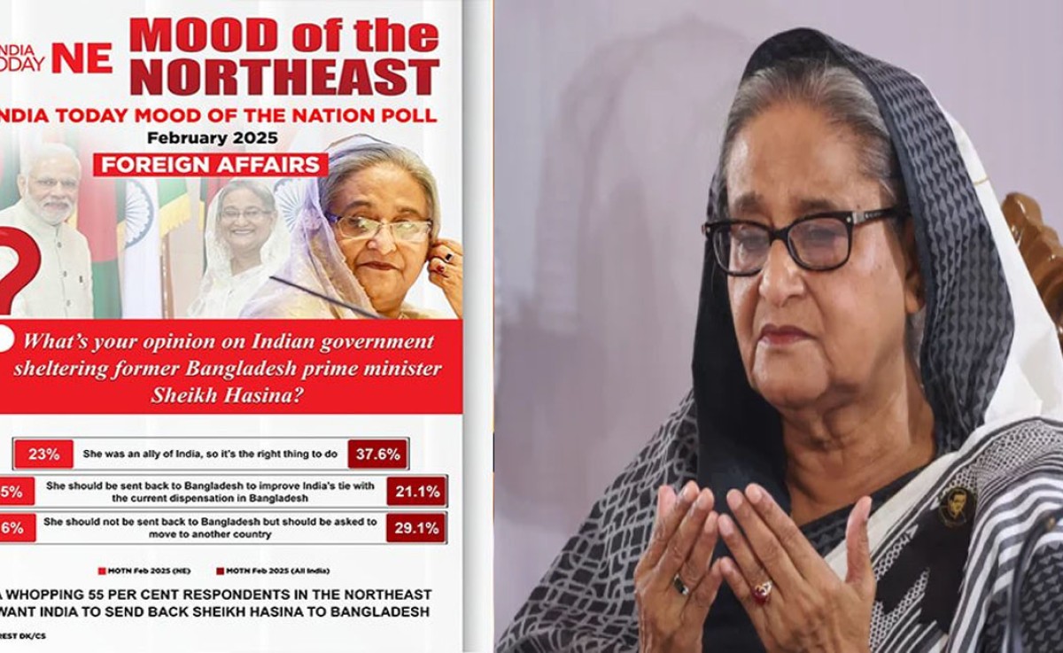 হাসিনাকে বাংলাদেশে ফেরত পাঠাতে চায় উত্তরপূর্ব ভারতের ৫৫ শতাংশ মানুষ