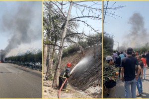 হাতিরঝিলে চলন্ত গাড়িতে আগুন, দীর্ঘ যানজট