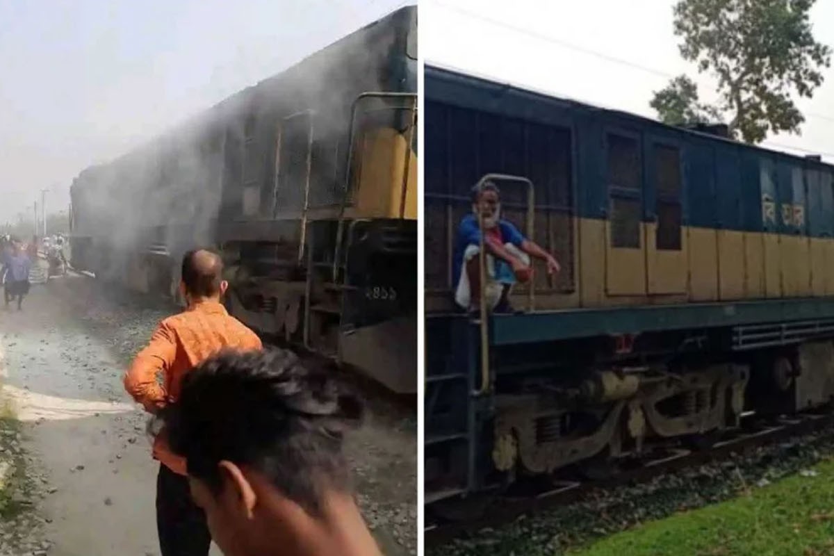 গাজীপুরে মহুয়া ট্রেনে আগুন: দুই ঘণ্টা পর চলাচল স্বাভাবিক