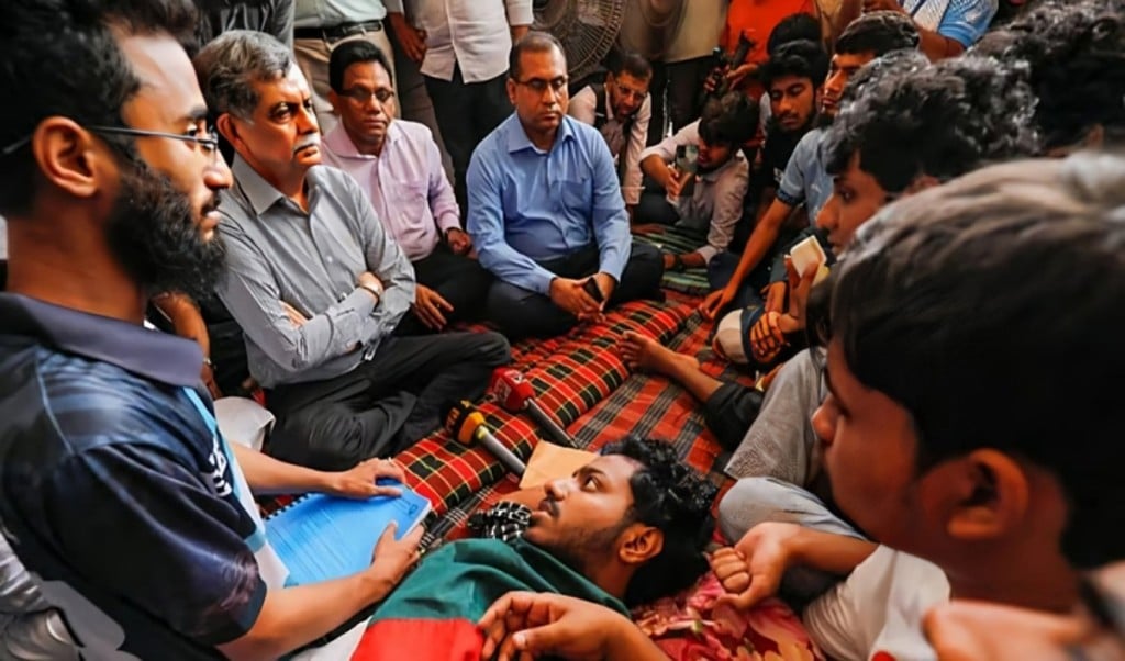 কুয়েট ক্যাম্পাসে শিক্ষা উপদেষ্টা 1745386827 শিক্ষা উপদেষ্টার সঙ্গে আলোচনা ব্যর্থ, অনশন চালিয়ে যাবেন কুয়েট শিক্ষার্থীরা
