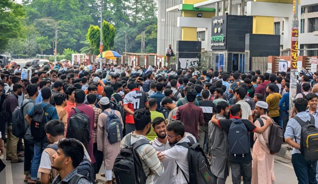 দাবি নিয়ে পাল্টাপাল্টি অবস্থান 1745237448 খামারবাড়িতে মুখোমুখি অবস্থানে কৃষি ডিপ্লোমা ও শেরেবাংলার শিক্ষার্থীরা