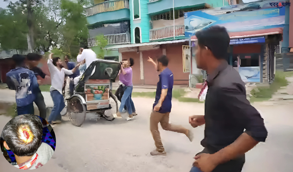 পাবনায় হামলা 1745233615 গ্রাফিতি মুছে ফেলার প্রতিবাদ করায় বৈষম্যবিরোধী ছাত্রদের ওপর ছাত্রদলের হামলার অভিযোগ!