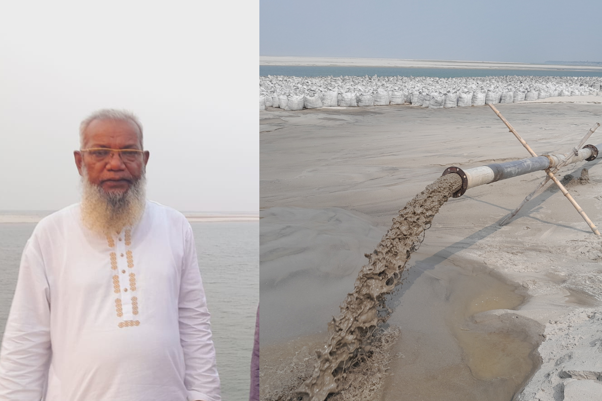 আদালতের নিষেধাজ্ঞা অমান্য করে পদ্মা নদীতে অবৈধভাবে বালু উত্তোলন