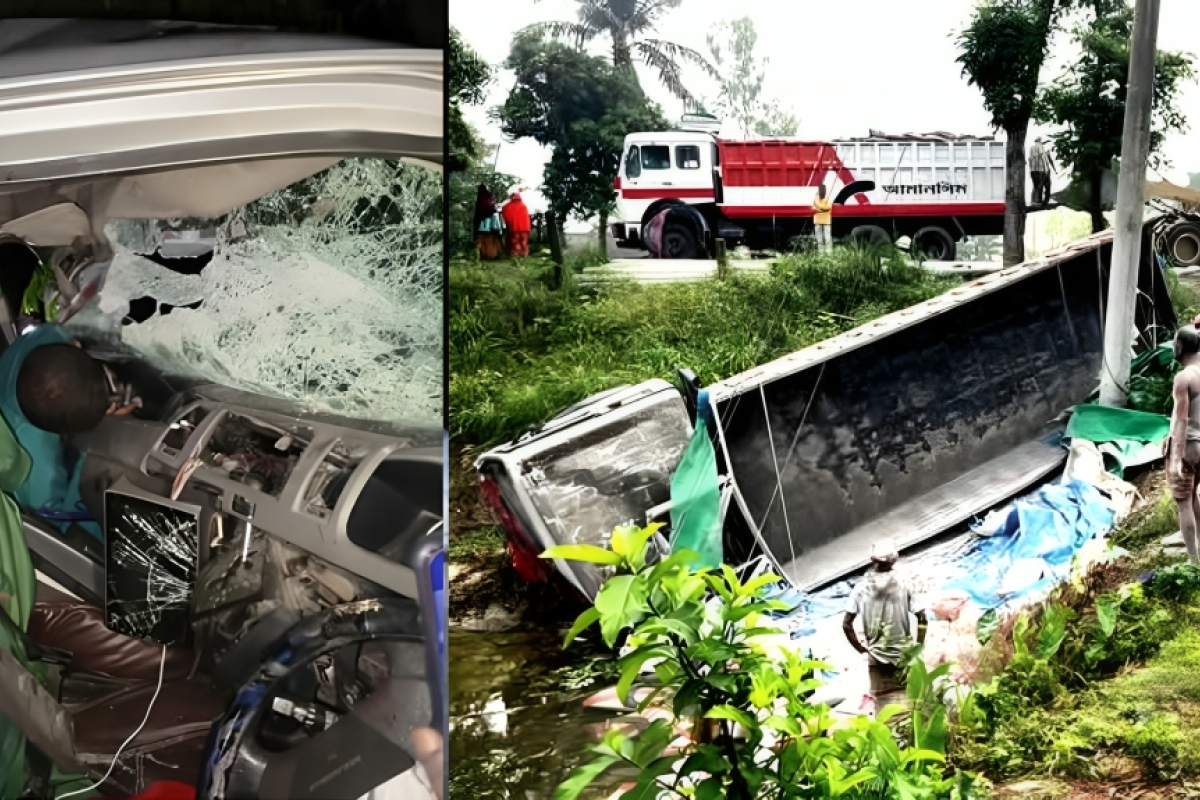 সিরাজগঞ্জে ট্রাক-মাইক্রোবাস মুখোমুখি সংঘর্ষে নিহত ২