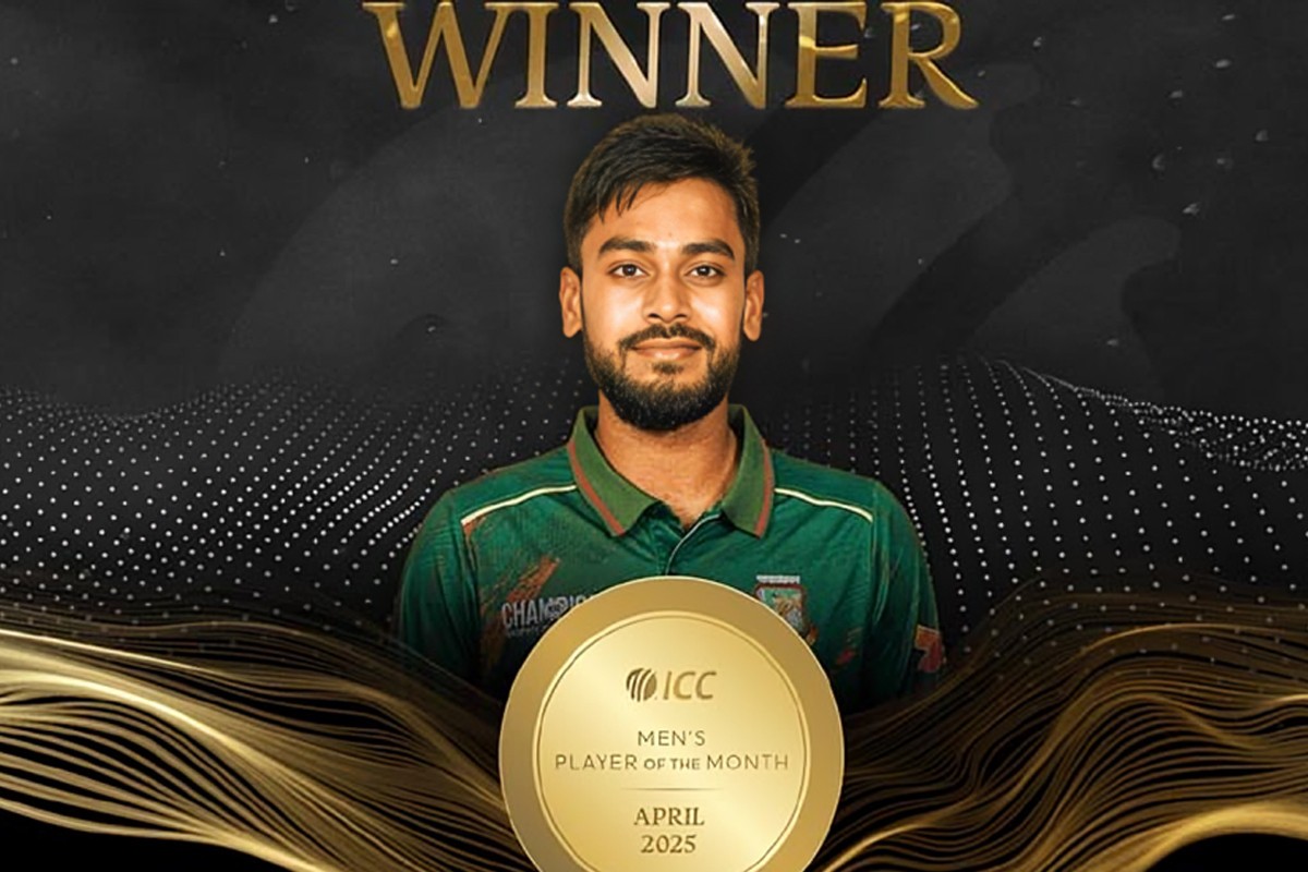 আইসিসির এপ্রিল মাস সেরা ক্রিকেটার মিরাজ
