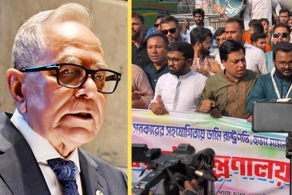 সাবেক রাষ্ট্রপতির দেশত্যাগ, স্বরাষ্ট্র উপদেষ্টার পদত্যাগ দাবিতে বিক্ষোভ