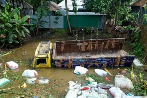 গরুবাহী ট্রাক খাদে পড়ে প্রাণ গেলো দুই ব্যবসায়ীর