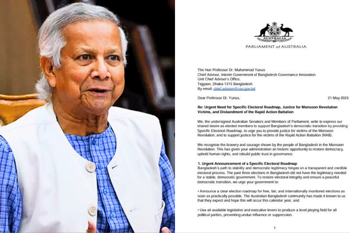 তিন গুরুত্বপূর্ণ ইস্যুতে প্রধান উপদেষ্টাকে অস্ট্রেলিয়ার ৪৩ সিনেটর-এমপির চিঠি