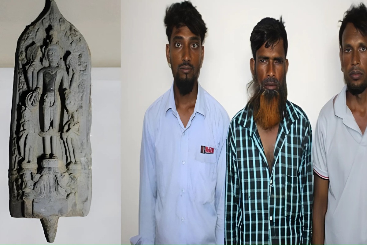 বগুড়ায় কষ্টিপাথরের মূর্তি উদ্ধার, আটক ৩
