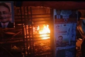 বিএনপি কার্যালয়ে আগুন ও ককটেল বিস্ফোরণ ‘পদবঞ্চিত নেতাকর্মীদের’