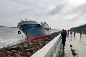 সাগরের উত্তাল ঢেউয়ে উপকূলে উঠে গেল চারটি জাহাজ