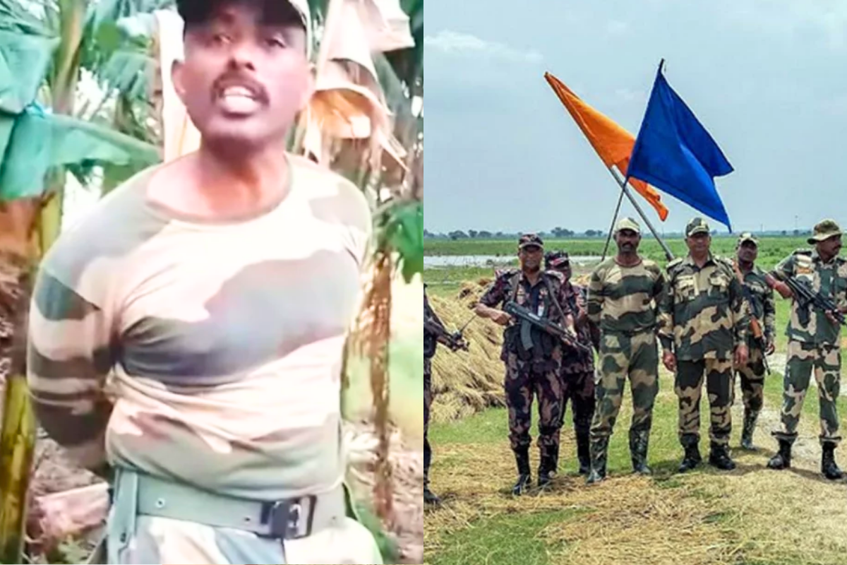 অনুপ্রবেশকারী বিএসএফ সদস্যকে ধরে কলাগাছের সঙ্গে বেঁধে রাখলো জনতা