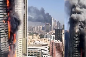 দুবাইয়ের ৬৭তলা ভবনে অগ্নিকাণ্ড