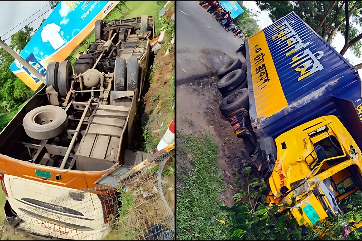 বাস-কাভার্ডভ্যানের সংঘর্ষে বাবা-ছেলেসহ নিহত ৩, আহত ১০