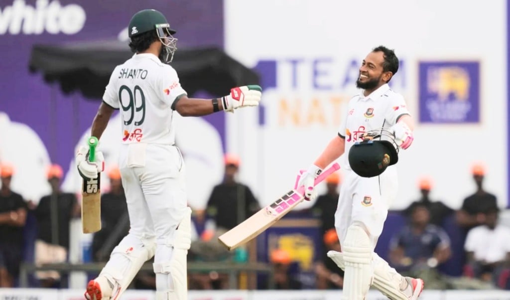 মুশফিক শান্ত 1750163359 গলে শান্ত-মুশফিকের শতক যুগলবন্দি, টাইগারদের প্রথম দিনে রাজত্ব