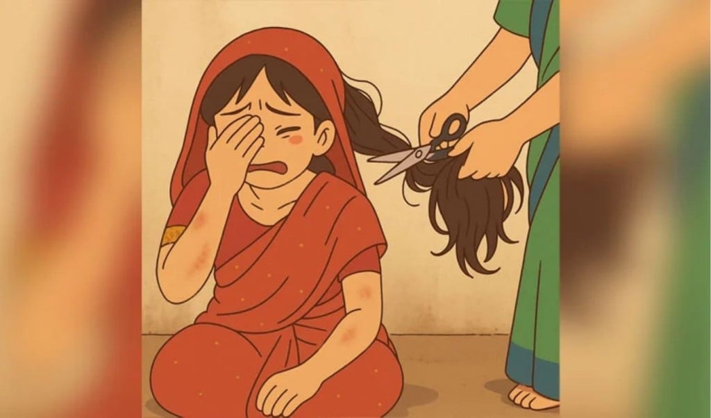 যৌতুক না পেয়ে তরুণীর চুল কর্তনের অভিযোগ 1749656377 যৌতুক না পেয়ে গৃহবধূর চুল কেটে দিলো স্বামী-ননদ