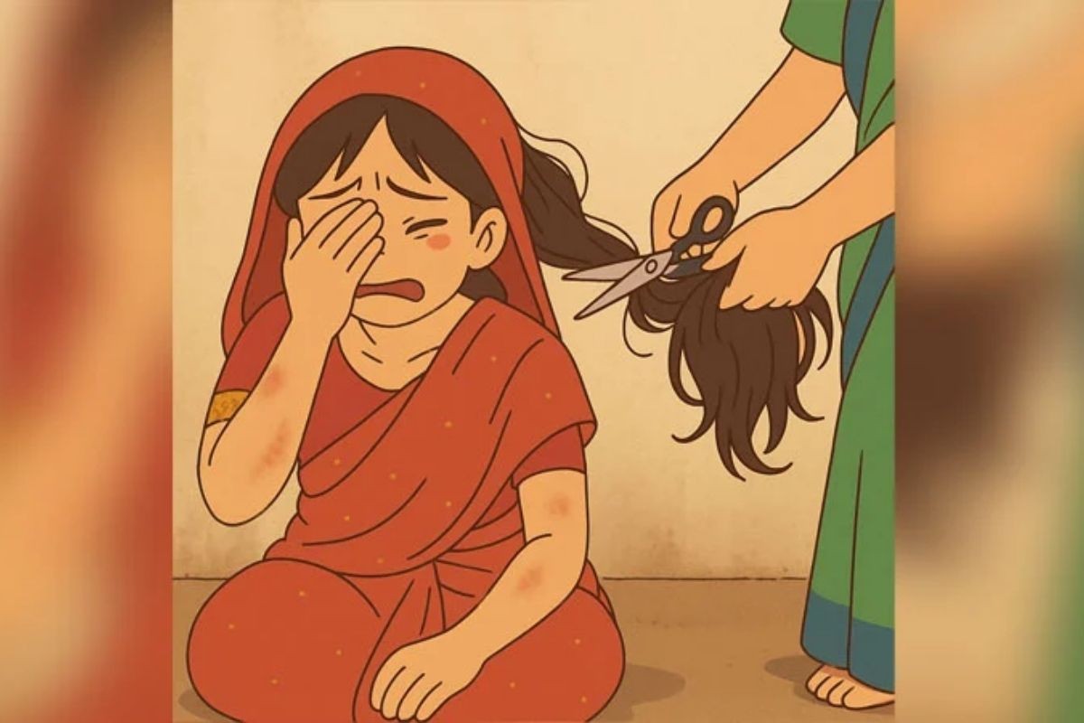 যৌতুক না পেয়ে গৃহবধূর চুল কেটে দিলো স্বামী-ননদ