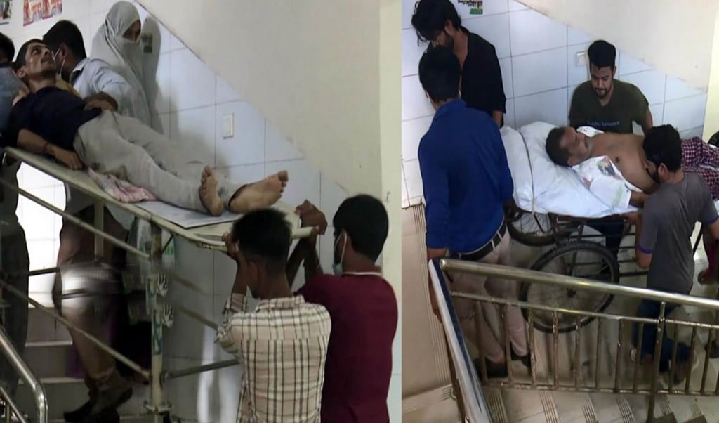 লিফট অচল মৃতদেহও উঠা নামা করা হয় কাঁধে 1750920246 লিফট অচল, কাঁধে করেই ওঠানো-নামানো হয় মৃতদেহ!