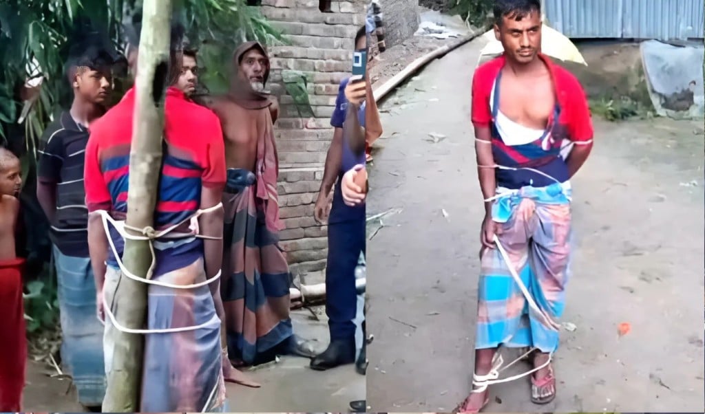শ্বশুরকে গাছে বেঁধে নির্যাতন জামাইসহ আটক ৩ 1750390550 শ্বশুরকে গাছে বেঁধে নির্যাতন, জামাইসহ আটক ৩