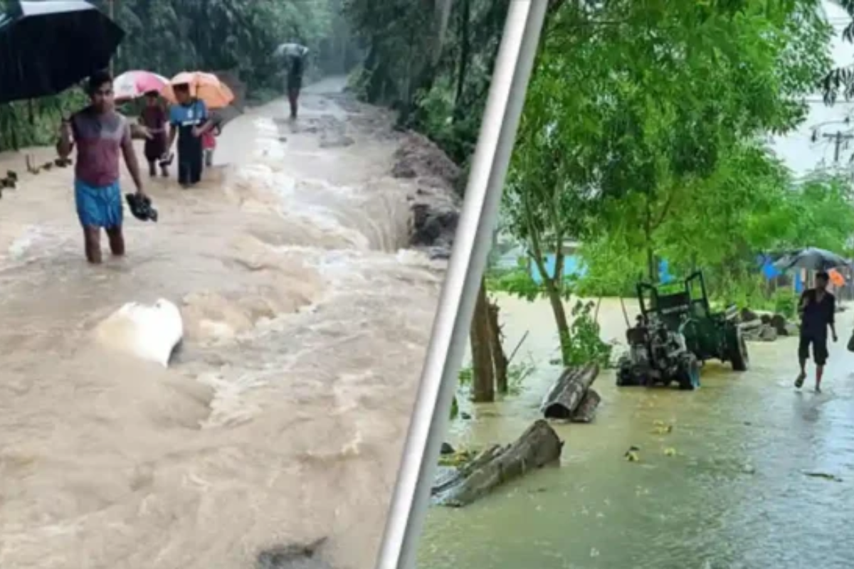 বাঁধ ভেঙে প্লাবিত ২০ হাজার মানুষ