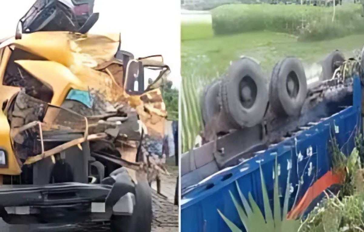 দুই ট্রাকের মুখোমুখি সংঘর্ষে হেলপার নিহত