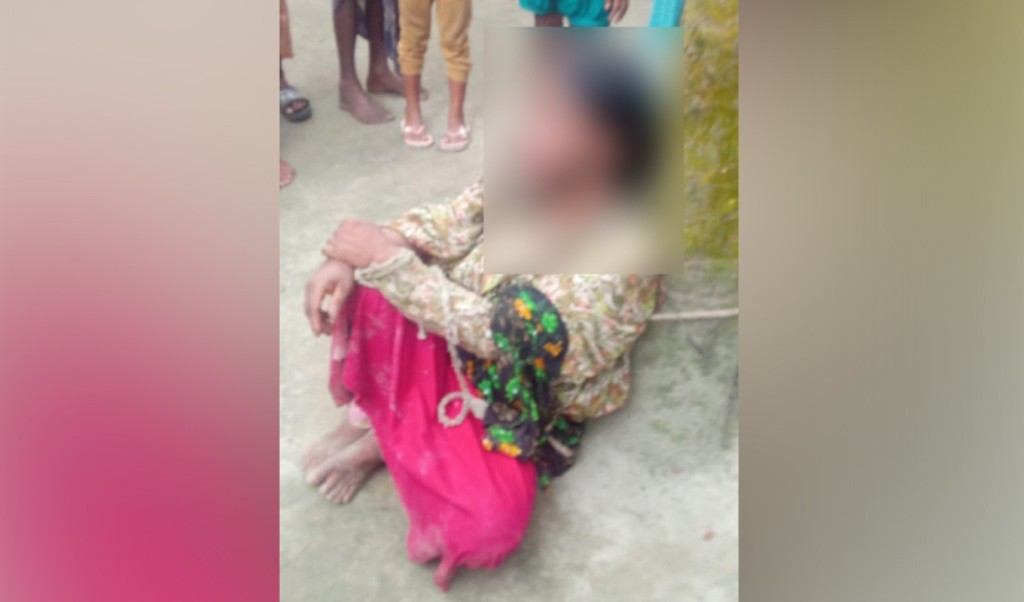 মাথার চুল কেটে, জুতার মালা পরিয়ে নারীকে গাছে বেঁধে বর্বর নির্যাতন 6 নির্যাতন