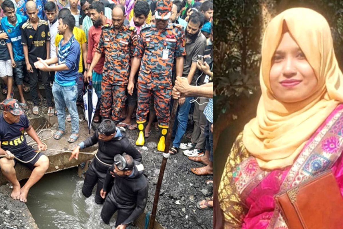 ম্যানহোলে পড়ে নিখোঁজের ৩৬ ঘণ্টা পর নারীর লাশ উদ্ধার