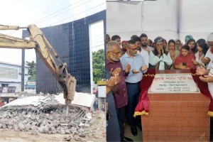 যশোরে বঙ্গবন্ধুর ম্যুরাল ভেঙে স্থাপন করা হলো ‘জুলাই শহীদ স্মৃতিস্তম্ভ’