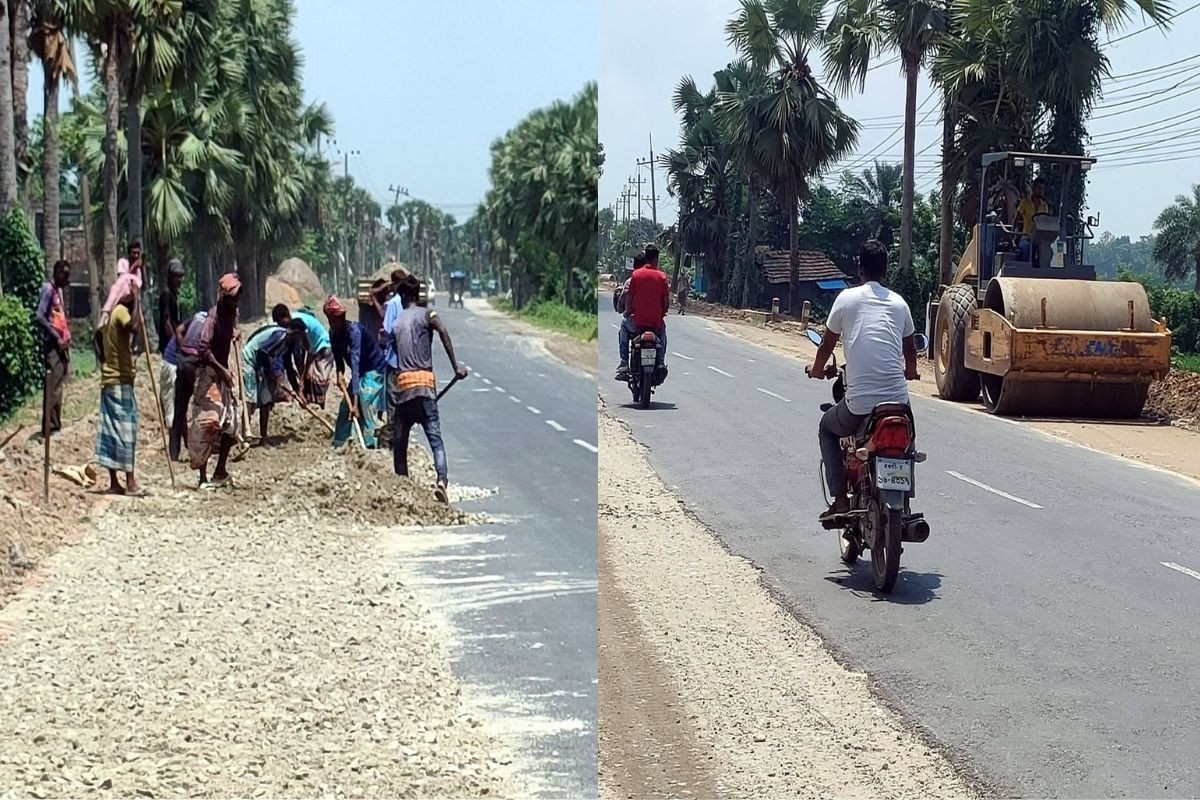 ‘মরণফাঁদ’ থেকে নিরাপদ সড়কে রূপান্তরের পথে নওগাঁর শহর বাইপাস সড়ক