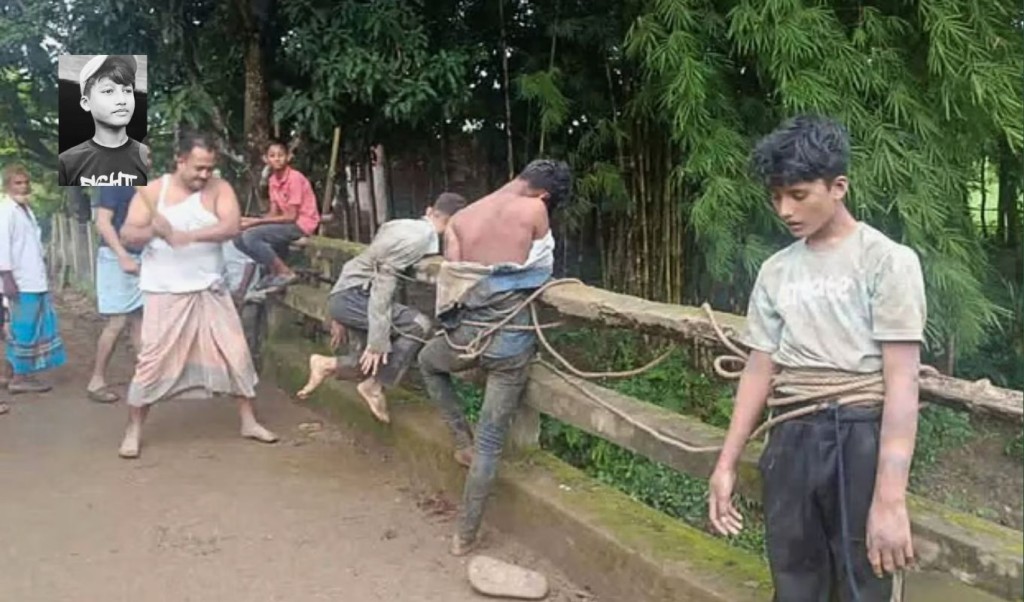 চোর সন্দেহে তিন কিশোরকে বেঁধে মারধর, একজন নিহত 4 চোর সন্দেহে তিন কিশোরকে বেঁধে মারধর একজন নিহত 1755863556 চোর সন্দেহে তিন কিশোরকে বেঁধে মারধর, একজন নিহত