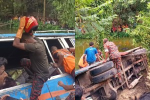 শেরপুরে বাস পুকুরে পড়ে নিখোঁজ শিশুর মরদেহ উদ্ধার