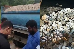 বিশেষ অভিযানে ৭০টি ট্রাকে ৩৫ হাজার ঘনফুট সাদা পাথর উদ্ধার