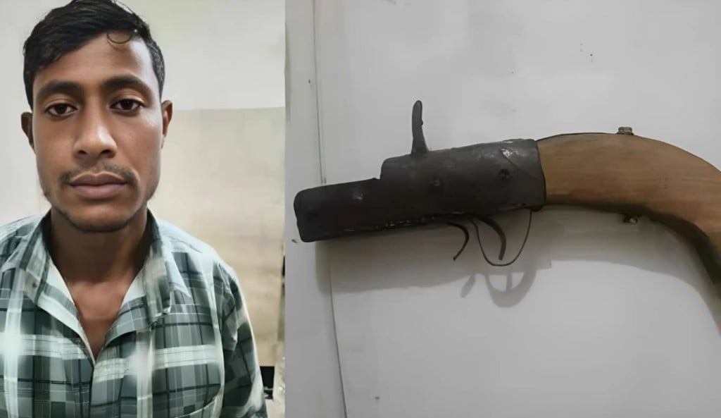 যৌথবাহিনীর অভিযানে অস্ত্রসহ যুবক আটক 1754204141 যৌথবাহিনীর অভিযানে অস্ত্রসহ যুবক আটক