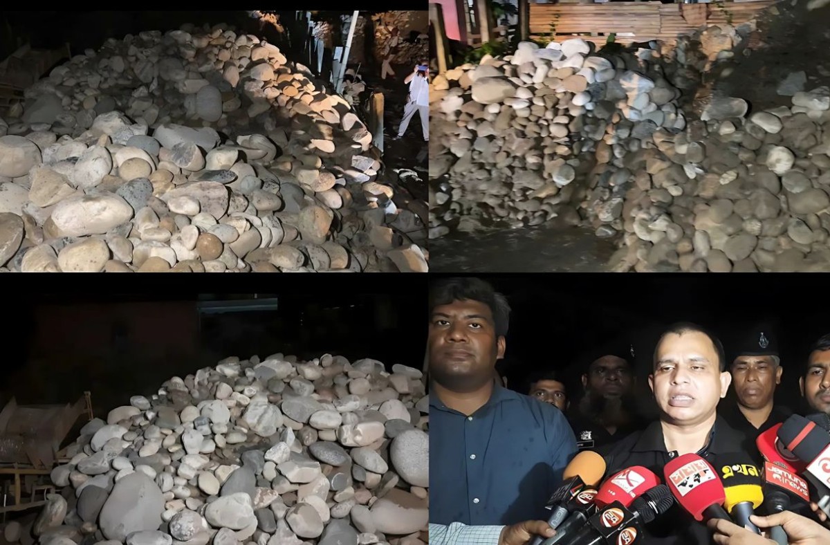 সিলেটে লুট হওয়া ৪০ হাজার ঘনফুট সাদা পাথর ডেমরায় জব্দ