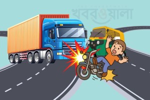 উত্তরায় ত্রিমুখী সংঘর্ষে মোটরসাইকেল আরোহীর মৃত্যু