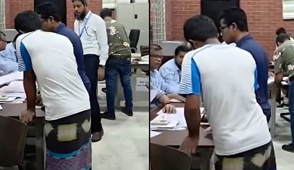 জাকসু নির্বাচন লুঙ্গি পরে ভোট দেয়ার ভিডিও ভাইরাল 1757578014 জাকসু নির্বাচন: লুঙ্গি পরে ভোট দেয়ার ভিডিও ভাইরাল