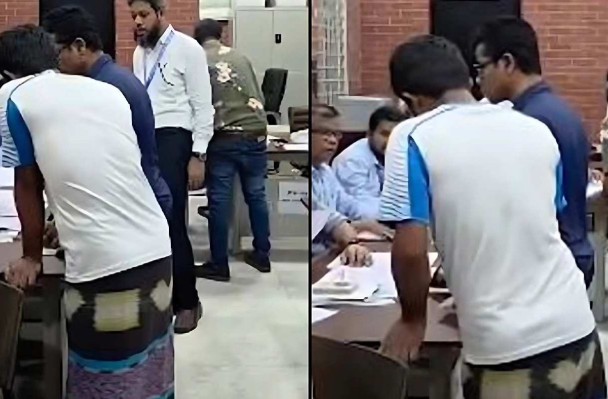 জাকসু নির্বাচন: লুঙ্গি পরে ভোট দেয়ার ভিডিও ভাইরাল