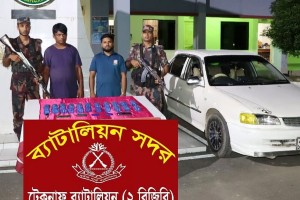 প্রাইভেটকারের গ্যাস সিলিন্ডারে ৪৪ হাজার পিস ইয়াবা, আটক ২