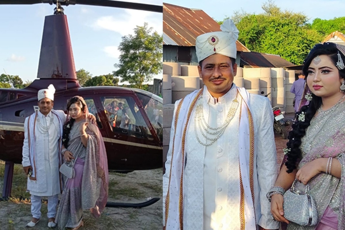 প্রেমিকের সঙ্গে পালিয়েছে স্ত্রী, হেলিকপ্টারে নতুন বউ আনলেন স্বামী
